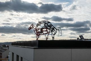 Inspirativní, nebo vulgární? Odvážná socha koňů na domě u Vyšehradu budí rozruch - Novinky