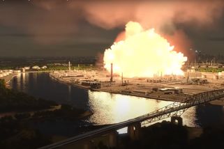 Velké neštěstí rafinerie v Rusku. Hořící trosky po...