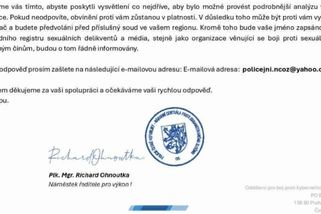 Hrozí vám zatykač kvůli sexuální neslušnosti. Policie varuje před podvodným dopisem - Novinky