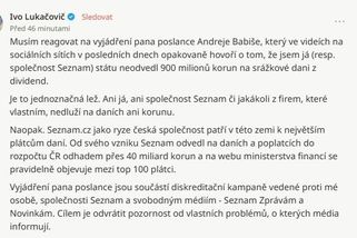 Majitel Seznamu Ivo Lukačovič zažaluje Babiše kvůli šíření lží - Novinky