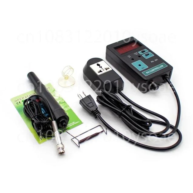 PH-201 Digital LCD Display PH CO2 Controller Meter Aquarium Fish Tank 0.00~14.00PH Range + Switched Socket AC 100-240V - AliExpress