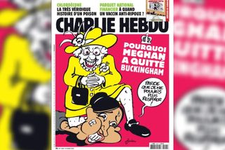 Bílá královna zaklekla hnědou Meghan. Charlie Hebdo opět rýpl do živého - Novinky