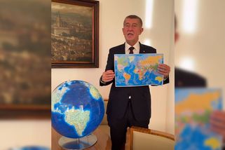 Babiš v roli učitele zeměpisu trasoval ruské orešniky nad svým novým glóbem - Novinky