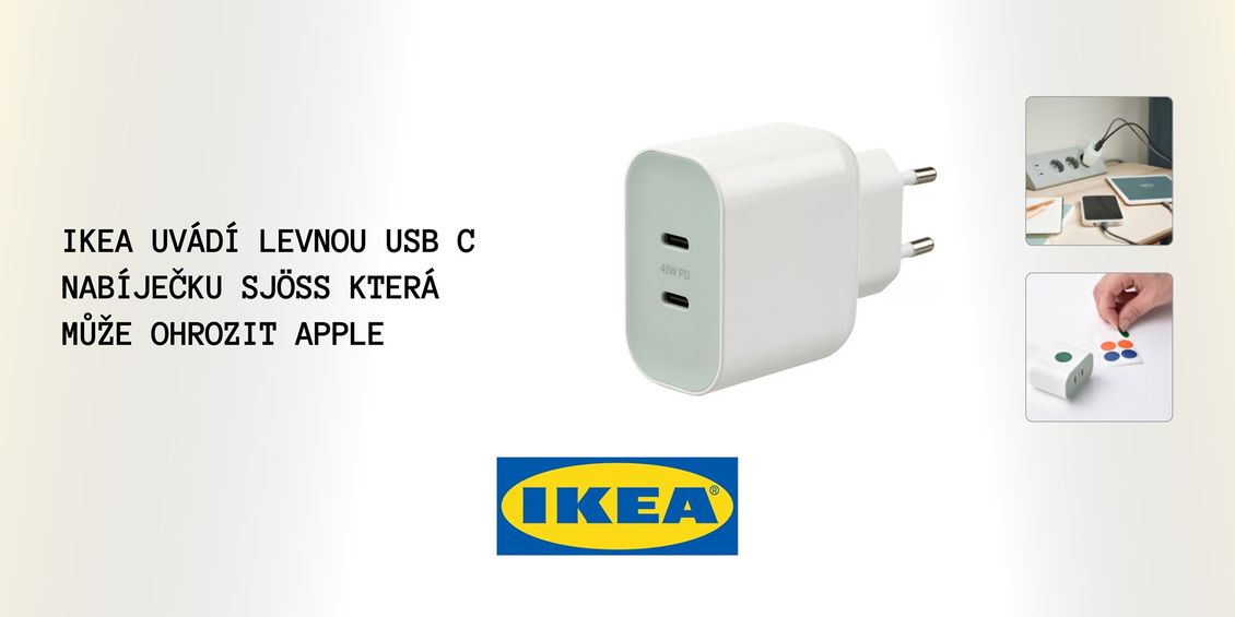IKEA uvádí levnou USB C nabíječku SJÖSS která může ohrozit Apple