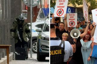 Podezřelý nález v pražské ulici, kde se konala akce veteránů Azov. Na místě byl pyrotechnik - Novinky