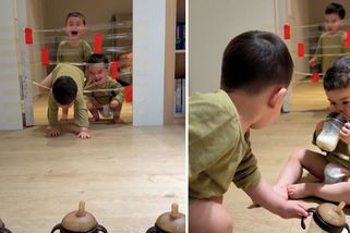 Dojemná solidarita mezi trojčaty. Chlapci museli pro mléko přes překážku, otec natáčel - Novinky