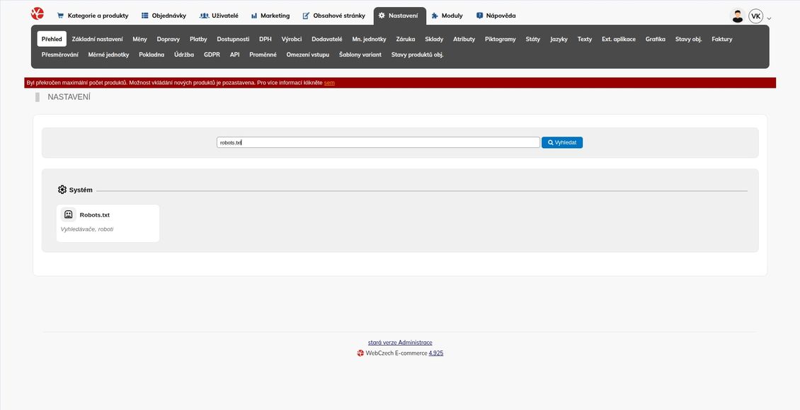 Stáhněte si ideální robots.txt pro WebCzech e-shop