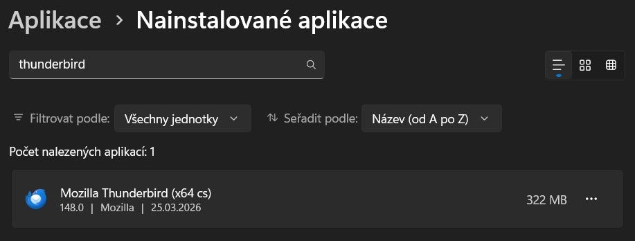 Takto jsem čistě odinstaloval Mozillu Thunderbird