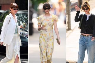 Stylová Dakota Johnson: Inspirujte se jejím džínovým lookem nebo šaty, ke kterým nosí tenisky - Proženy.cz