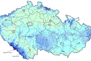 Česko zasypal sníh. V noci napadlo až 30 cm, na Šumavě už leží metr - Novinky