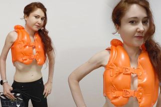 Eva Toulová nezklamala: Na premiéru vyrazila polonahá a v dětské plovací vestě