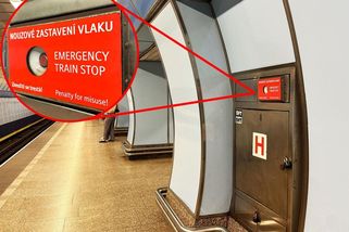 Tlačítko, které by slepci z metra zachránilo život. Natočili jsme, jak rychle po jeho zmáčknutí vlak zabrzdí - Novinky