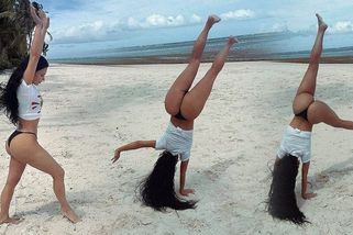 Když hvězda dělá hvězdu jen v tangách: Sexy verze gymnastického prvku v provedení Kim Kardashian pobláznila fanoušky - Super.cz