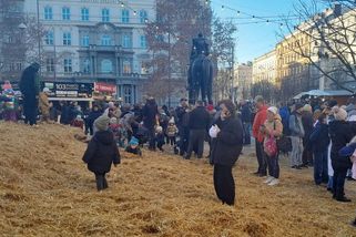 Místo sněhu 12 tun slámy, která má větší úspěch než kolotoče. Vánoční Brno opět překvapilo - Médium.cz