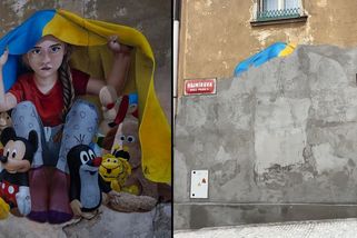Chemisovo graffiti v Nuslích s holčičkou pod ukrajinskou vlajkou je pryč - Novinky