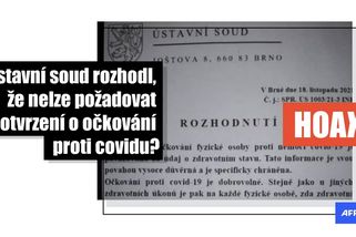 Rozhodnutí Ústavního soudu, že nemusíte předkládat očkování, je podvrh - Seznam Zprávy