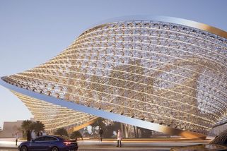 Objekt jako ze sna. Zářící plastika v poušti je symbolem nekonečna