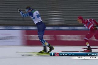 Skandální závěr! Ruský finišman přetáhl soupeře hůlkou, v cíli ho srazil na zem - Sport.cz