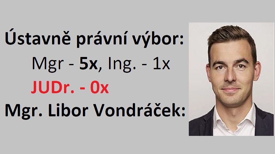 Libor Vondráček – musí mít titul JUDr. pro Ústavně právní výbor? - Médium.cz