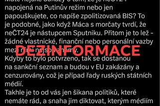 Společnost pro obranu svobody projevu zpochybňuje vazbu neČT24 na Sputnik. Dostupná fakta ale ukazují opak