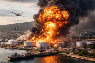 Obří ohnivý mrak: Ukrajina předvedla přesný úder na ruský ropný terminál