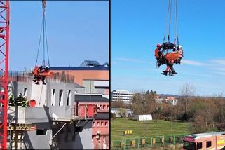 Jihočeští záchranáři transportovali vážně zraněného dělníka ze stavby jeřábem. Zveřejnili video - Novinky