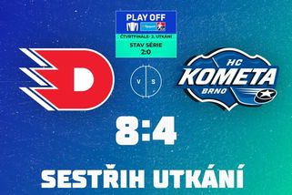 Videomomenty. Série Komety s Pardubicemi se stěhuje do Brna, Dynamo může získat mečbol - Sport.cz