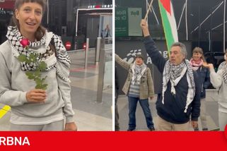 Češka z flotily pro Gazu je v Praze, vítali ji heslem From the River to the Sea