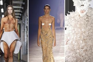 Pařížský fashion week šokoval: chlupatá těla, neexistující sukně i šaty, které drží piercing bradavek