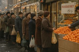 Vánoční nákupy vrcholí. Za socialismu jsme během nich stáli fronty na mandarinky - Médium.cz