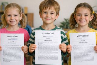 První vysvědčení našeho syna. Bez známek - Médium.cz