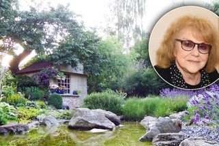 Zahrada Ivy Hüttnerové je pastva pro oči: Zdobí ji jezírka, bublající potůček i modré květináče - Proženy.cz