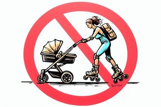 Může maminka s kočárkem na cyklostezku? Ne! Dokonce ani když si vezme inline brusle - Médium.cz
