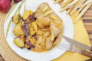 Pečené kuře na chřestu - Proženy.cz