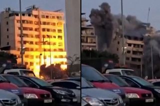 Pád obytného domu v Bejrútu po izraelském zásahu zachytila kamera - Novinky