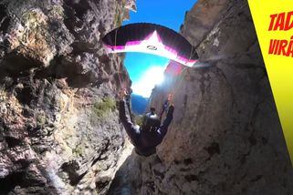 Šílenec proletěl úzkým koridorem, stačila jediná chyba a bylo po něm | Tady virál