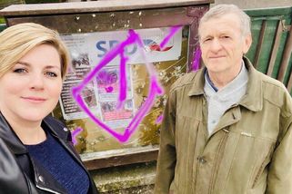 Na vývěsku SPD v Jindřichově Hradci zaútočil už podruhé vandal sprejem a kladivem - Novinky