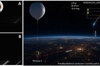 Česká technologie hyperspektrální kamery pořídila unikátní záznam padající hvězdy