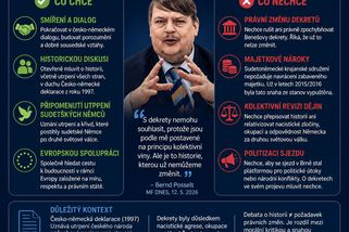 Posselt s Benešovými dekrety skutečně nesouhlasí. Debata kolem sjezdu sudetských Němců se ale mění v politickou hysterii