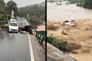 Kolaps mostu v Číně poslal auto do rozbouřené řeky, ukazuje video - Novinky