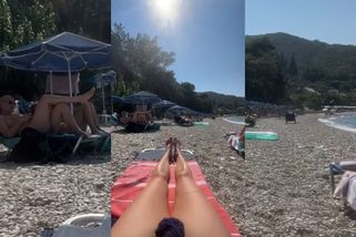 Na nudapláži v Řecku. Moderátorka šla do naha, ale byla rudá od hlavy až k patě | Naháči