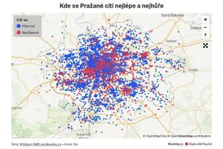 Exkluzivní průzkum: Tady se cítí nejhůř a nejlépe. Pražané označovali místa na mapě - Novinky