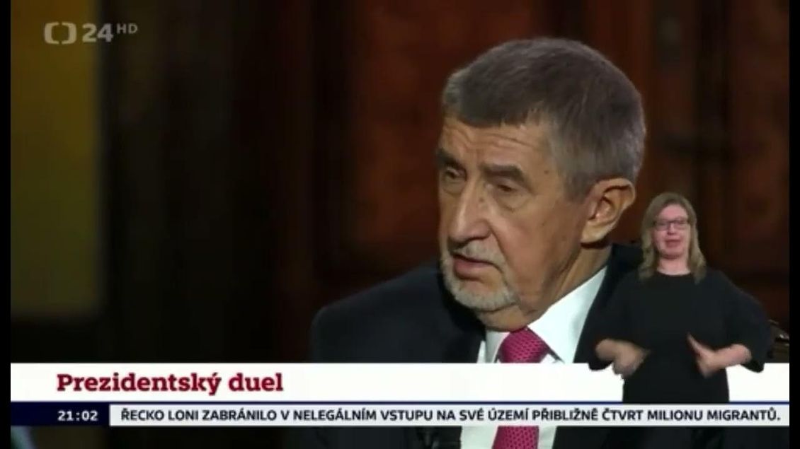 Prezidentská debata ČT (22.1.2023) - Babiš a závazky NATO