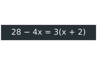 28 − 4x = 3(x + 2). Připadá vám příklad jako hračka? Omyl. 80 % Čechů ho napoprvé vůbec nezvládne