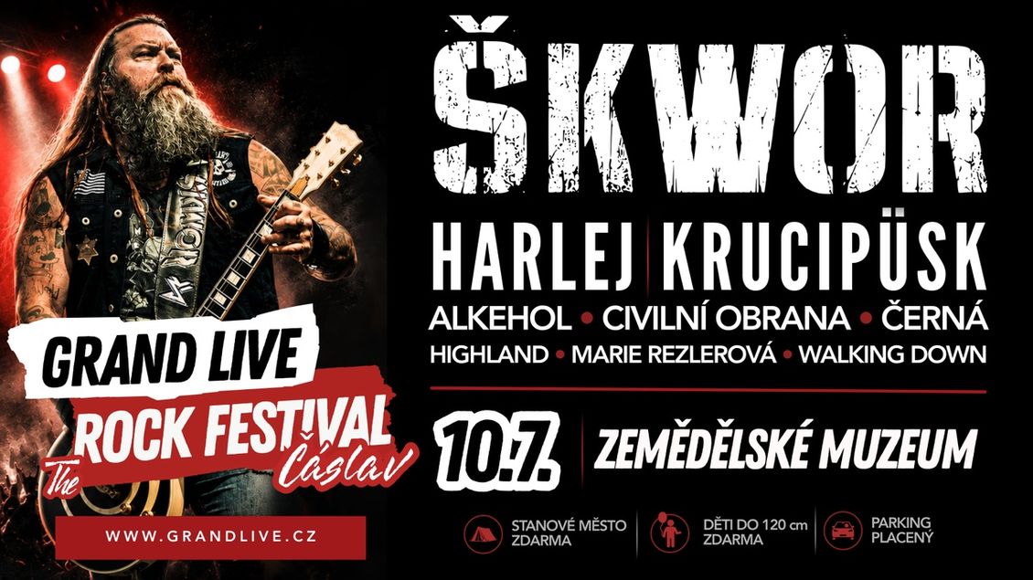 GRAND LIVE přivede do Čáslavi Škwor, Harlej, Krucipüsk i Alkehol - Médium.cz