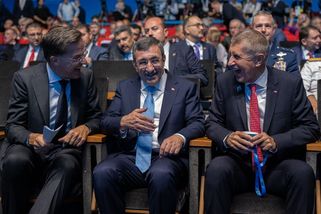Babiše posadili k Zelenskému. Kdo s kým byl u stolu na večeři před summitem NATO - Novinky