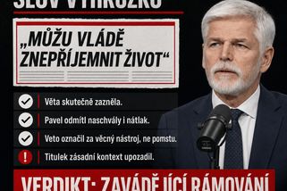 Aktuálně.cz udělalo z Pavlových slov výhrůžku. Úplný kontext vyznívá jinak