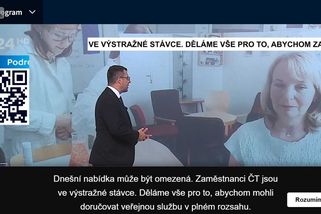 V ČT a ČRo se stávkuje. Na obrazovce televize přibyla nová lišta - Novinky