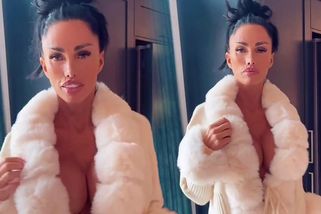 Hrůza pohledět: Pohublá Katie Price vyvalila své "zmenšené" balóny pod umělou kožešinou