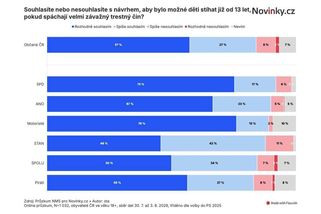 Exkluzivní průzkum: 84 procent lidí souhlasí s trestáním už třináctiletých - Novinky